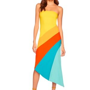 Susana Monaco color block tube asymmetrical dress